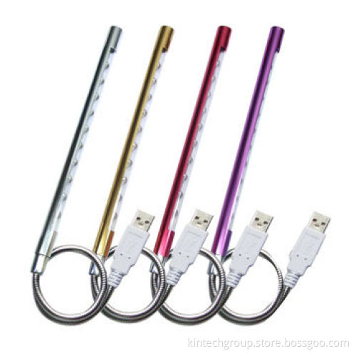 USB 10pcs LED lights, made of metal, flexible, for reading, customized colors are accepted